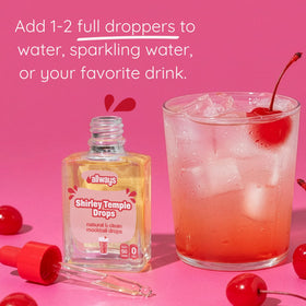Allways Drops Shirley Temple Drops being poured into a glass water