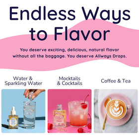Allways Drops sparkling water mixer for a cherry fizz in any drink