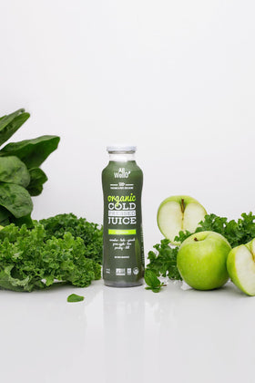 ALLWELLO Go Green pour demonstrates fresh, crisp flavor from cold-pressed juice.