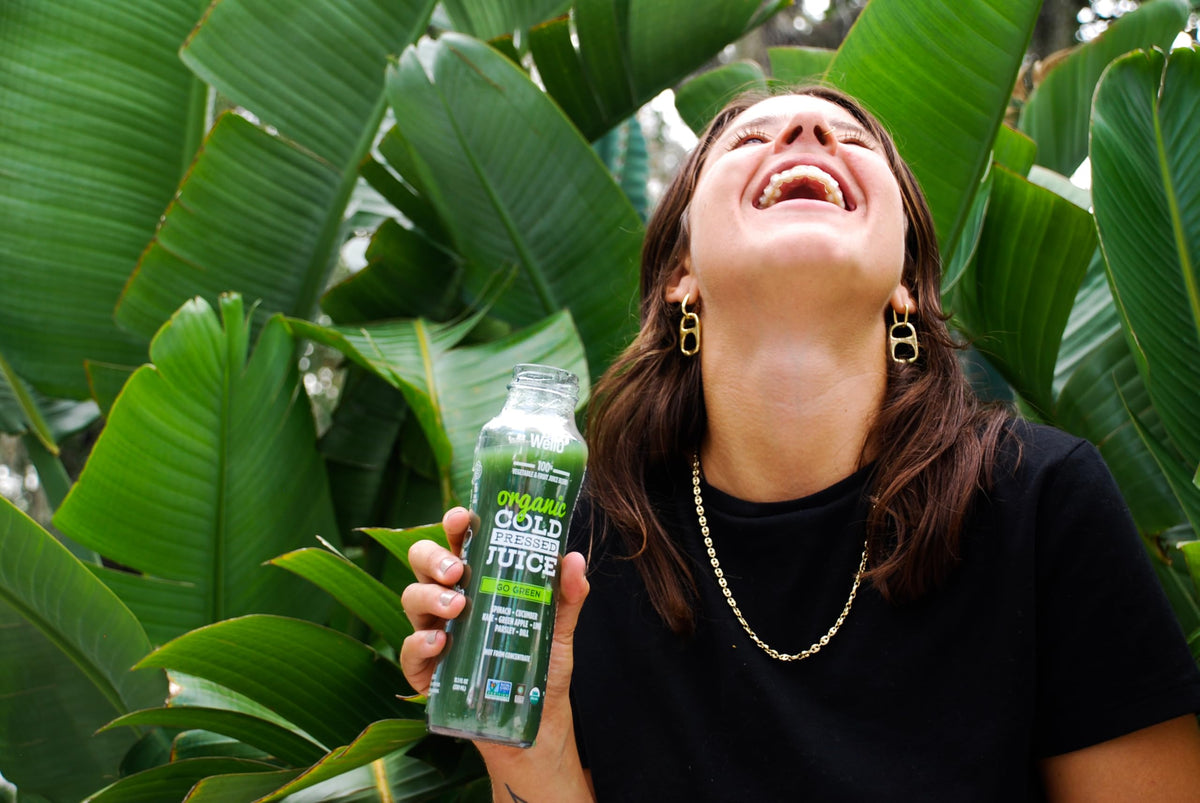 Serving suggestion with a chilled ALLWELLO Go Green glass invites a quick wellness break.