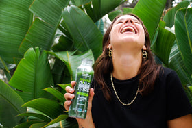 Serving suggestion with a chilled ALLWELLO Go Green glass invites a quick wellness break.