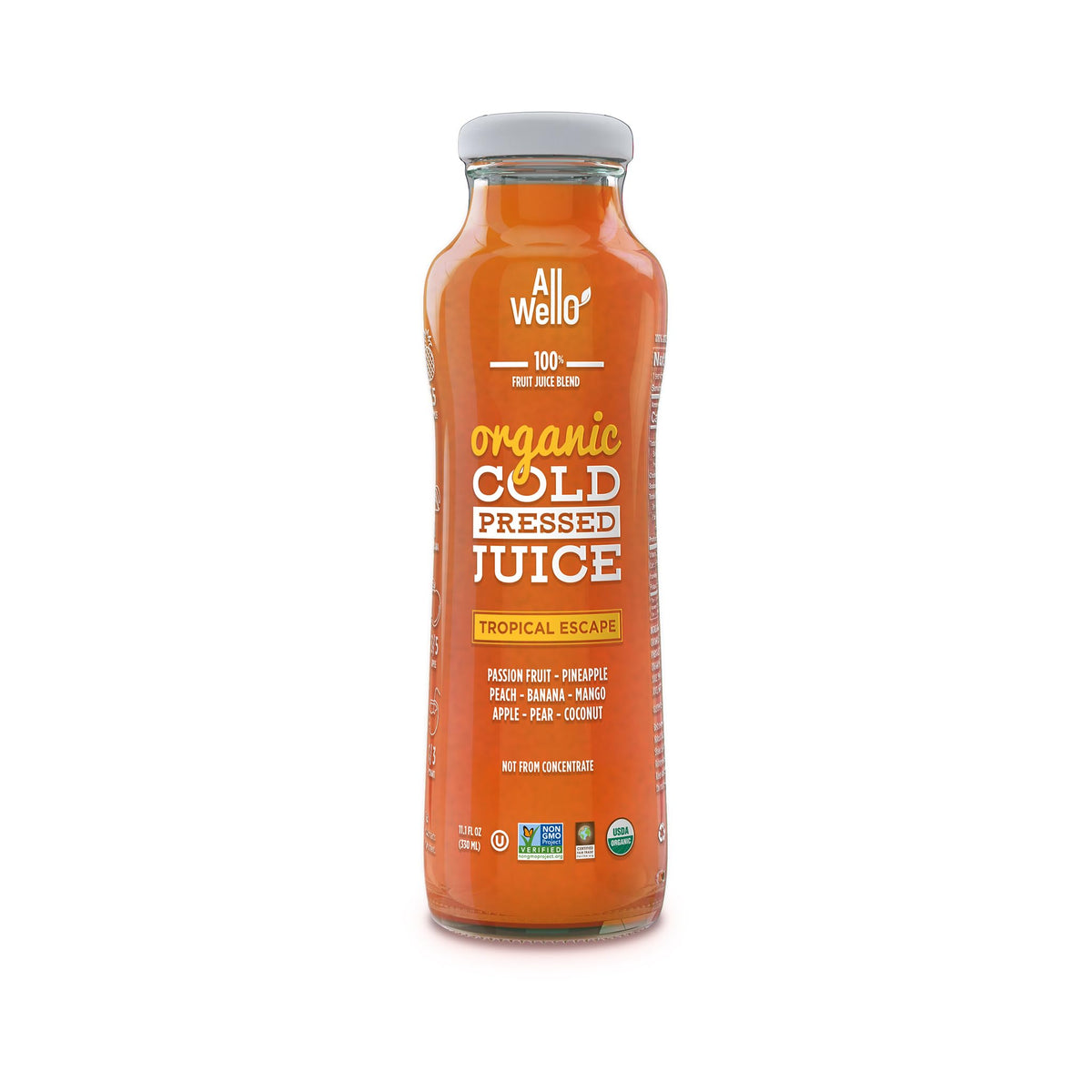 AllWellO on-the-go juice supports portable, gluten-free refreshment during busy days.