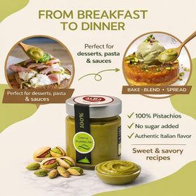 Alma Gourmet Pistachio Butter used as pistachio cream filling in pastries.