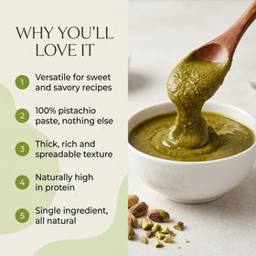 Alma Gourmet Pistachio Butter enhances Dubai chocolate recipes with nutty character.