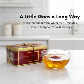 Alma Gourmet premium saffron packaging helps preserve aroma and potency.