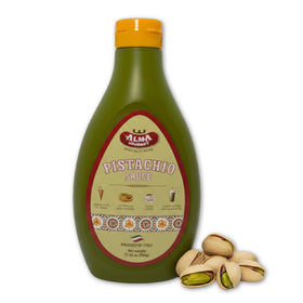 Alma Gourmet Sicilian Pistachio Sauce bottle for authentic Italian flavor in desserts