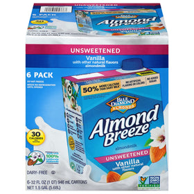 Almond Breeze unsweetened vanilla almondmilk 32oz box for everyday use