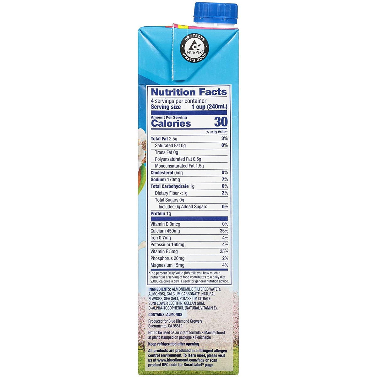 Almond Breeze unsweetened vanilla in smoothie preparation