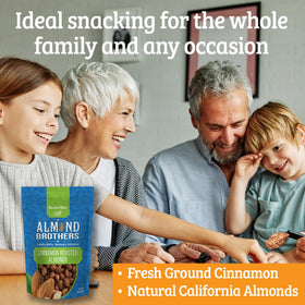 Handcrafted cinnamon glaze close-up on Almond Brothers almonds