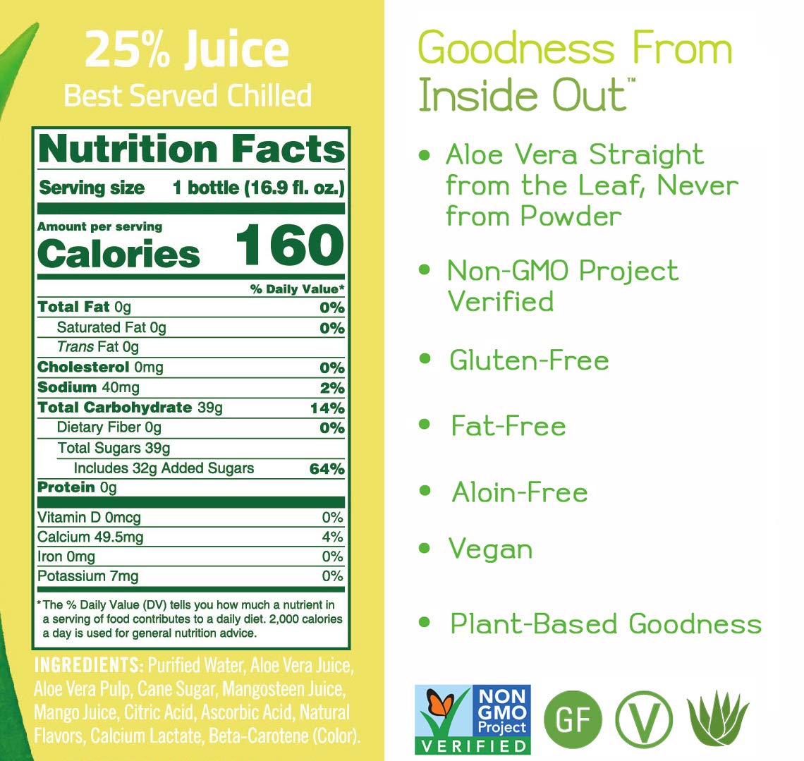 ALO Allure nutrition label hints at vegan, non-GMO ingredients and cane sugar sweetness.