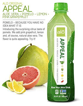 ALO Appeal aloe pulp in glass shows plant-based refreshment