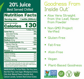 ALO AWAKEN label closeup with real fruit hints for a flavorful, natural profile.