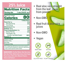 ALO Comfort label closeup shows real aloe and fruit blend.