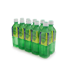 Aloevine bottle pours refreshing aloe vera juice for a refreshing sip.