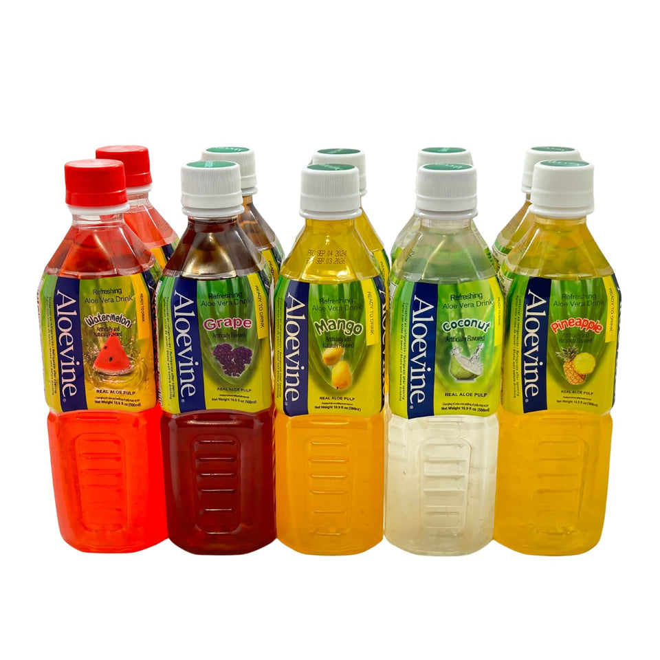 Aloevine Fruity Fun watermelon bottle for on-the-go hydration with refreshing fruit flavor