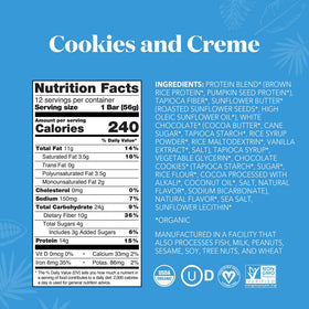 ALOHA 14 g plant-based bar close-up with crunchy cookie pieces