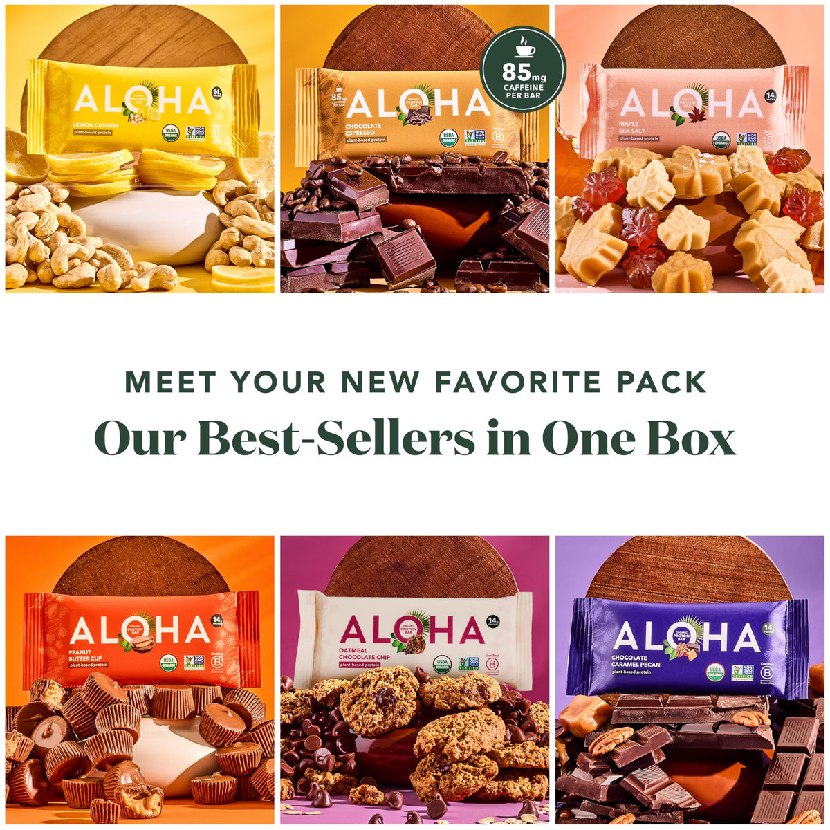 ALOHA Lemon Cashew bar reveal showing bright citrus and clean ingredients.