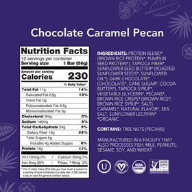 Close-up of ALOHA bar texture with chocolate and pecans