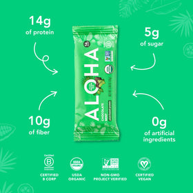 ALOHA bars cross-section view reveals creamy cashew butter and dark chocolate.