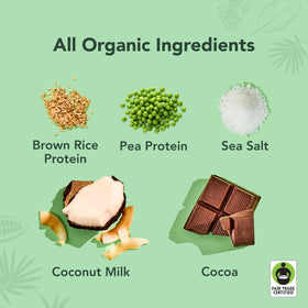 ALOHA Chocolate Sea Salt Protein Drink ingredients highlight organic coconut milk and plant protein