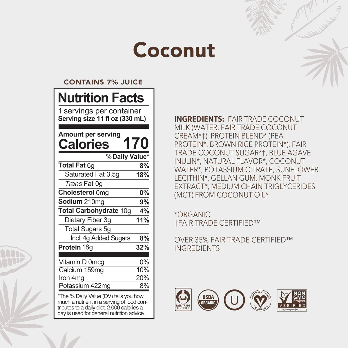 MCT oil from coconut powering natural energy in ALOHA plant-based drink