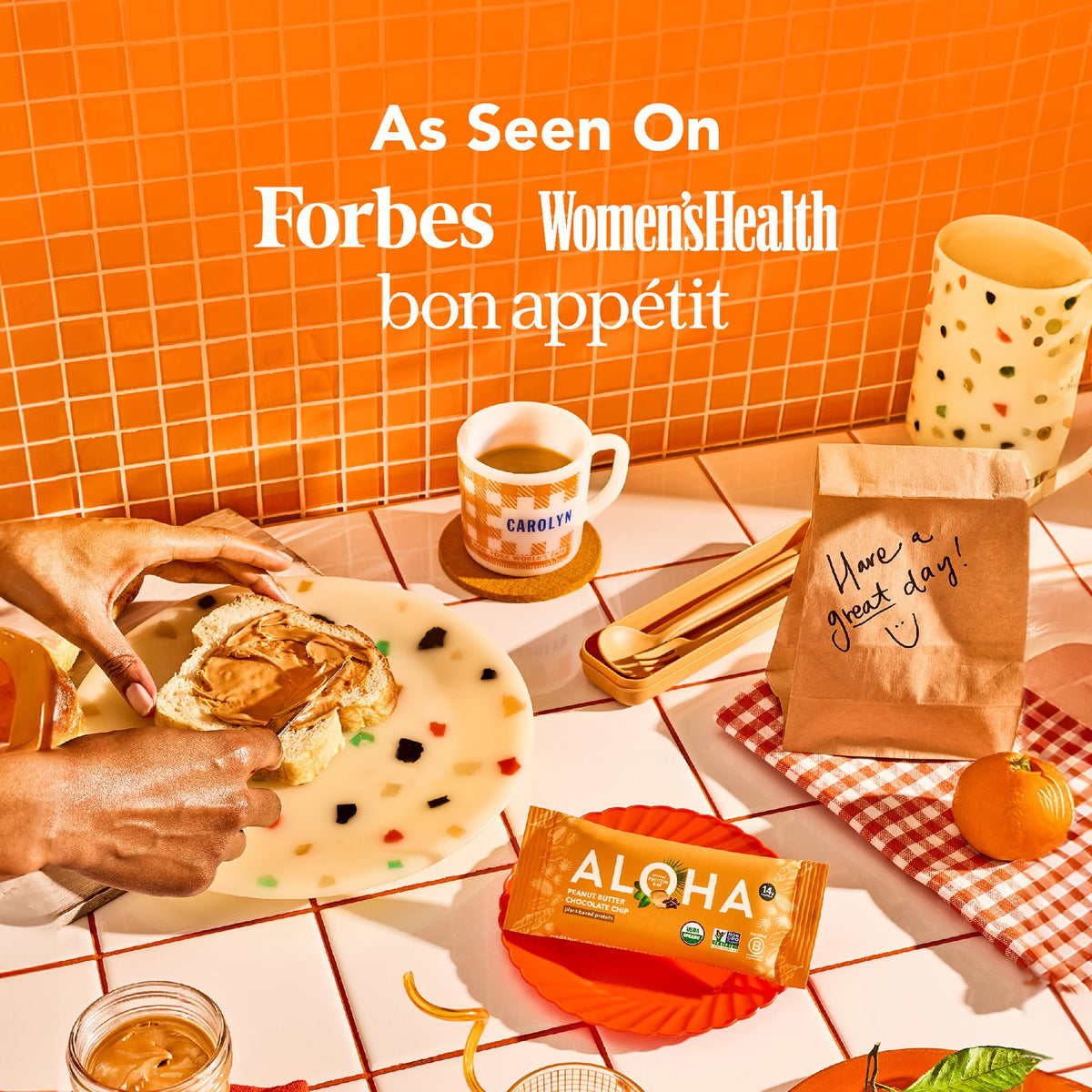 Ingredients label highlighting gluten-free and dairy-free options from ALOHA