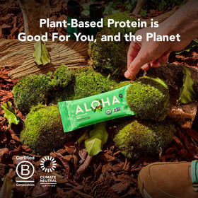 Clean-label branding of ALOHA Lemon Cashew bar communicates vegan, gluten-free benefits.