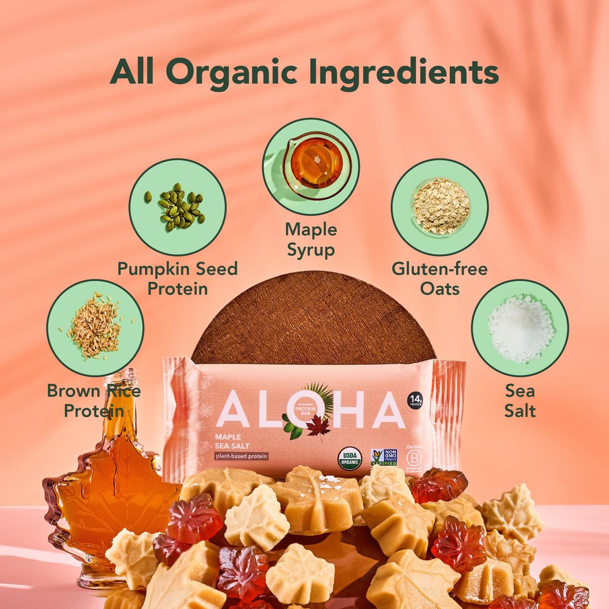 ALOHA Maple Sea Salt Bar box open, showcasing 12 bars for daily fueling