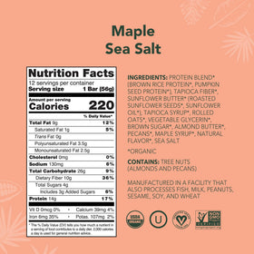 ALOHA Maple Sea Salt Bar ingredients close-up, whole-food wellness in every bite