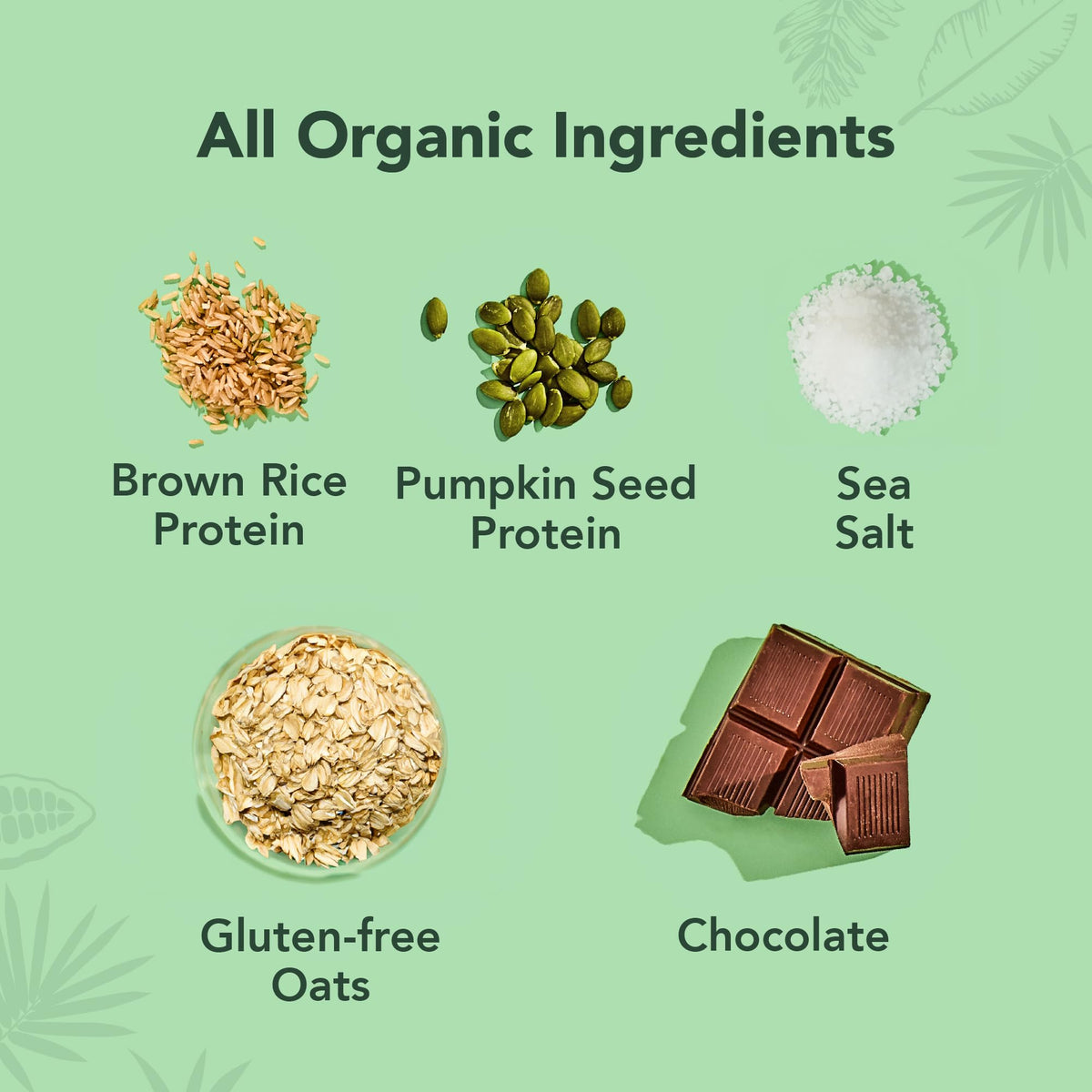 Ingredients of ALOHA bar highlight organic plant proteins for a clean snack
