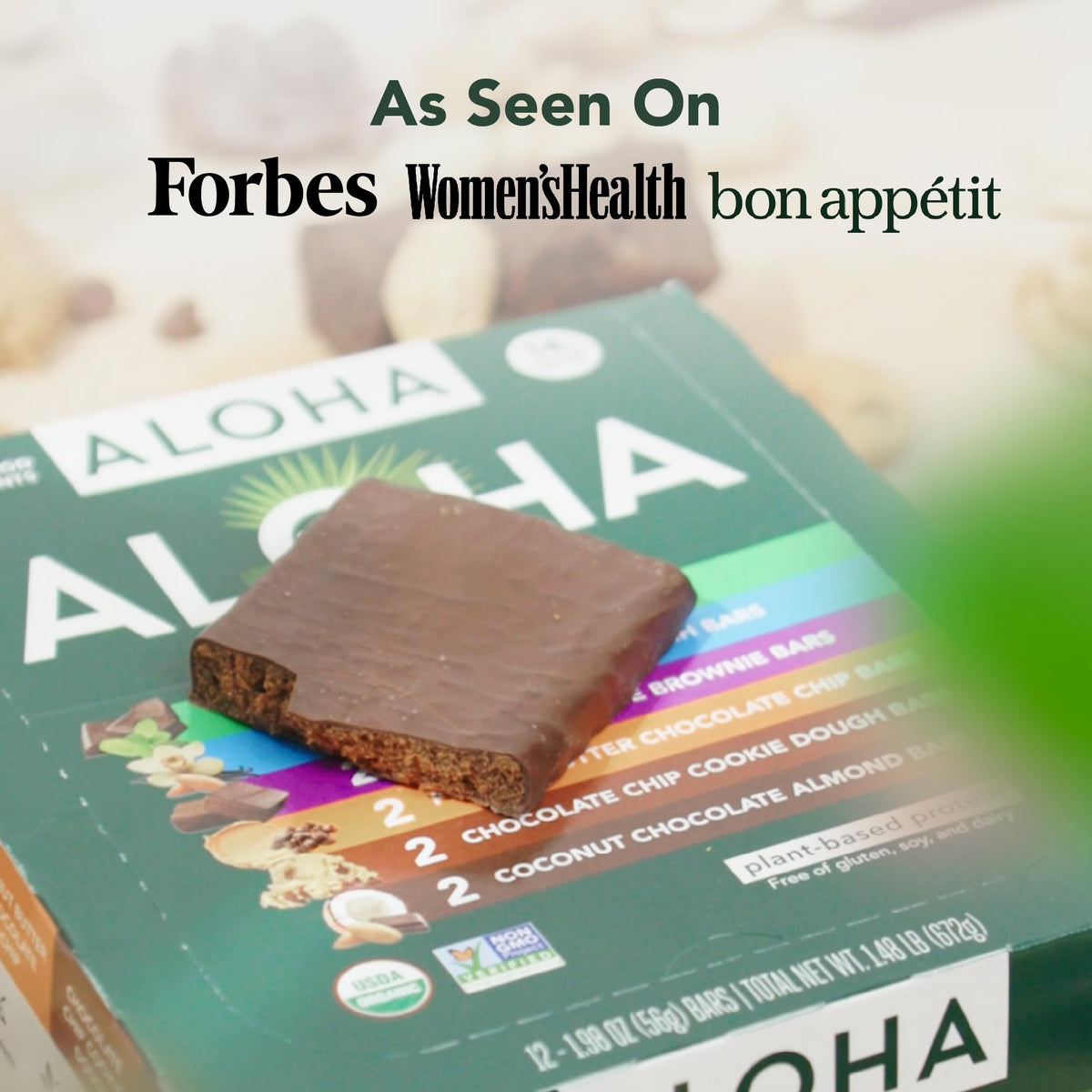 ALOHA bars ready for breakfast or quick snack.