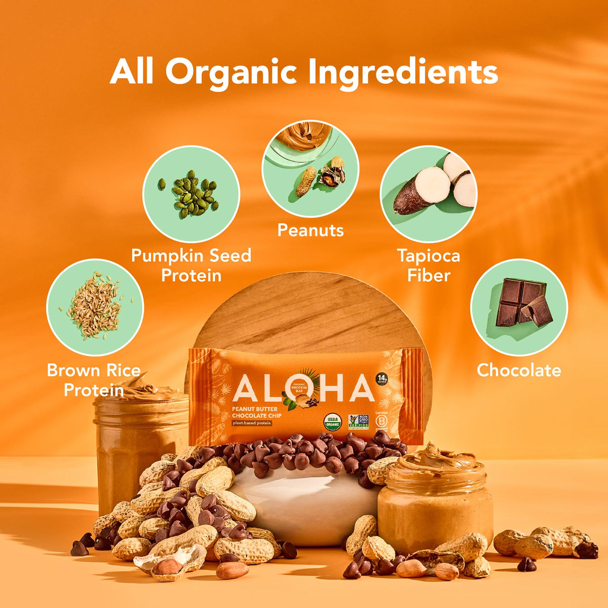 ALOHA organic pumpkin seed and brown rice protein blend for steady energy