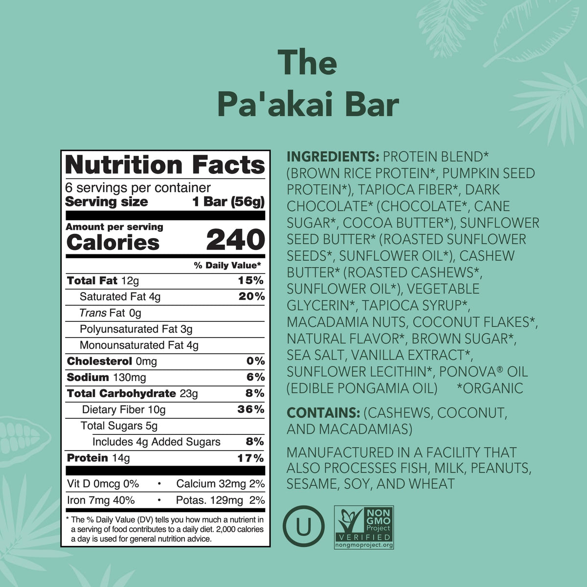 ALOHA Pa'akai Bar Special Edition dusted with Hawaiian sea salt on chocolate.