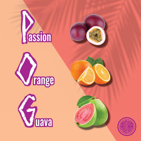 ALOHA POG syrup close-up of the passion fruit, orange, and guava blend.