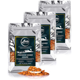 Close-up of Aloha Right Now arare crackers in a resealable bag for on-the-go snacking.