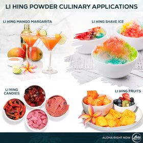 Aloha Right Now Li Hing Mui powder rim for tropical cocktails.
