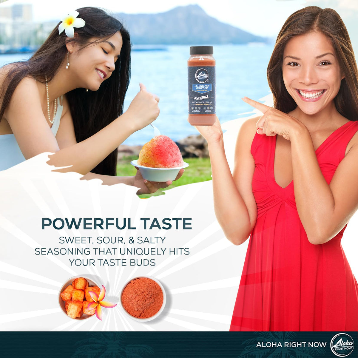 Ingredients view of Li Hing Mui powder and flavor components