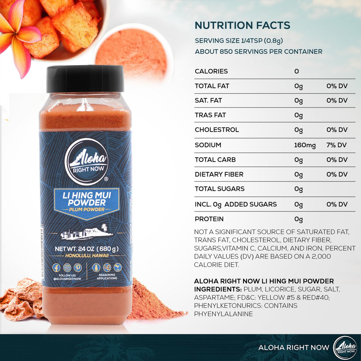 Kitchen use of Li Hing Mui powder for snacks and drinks