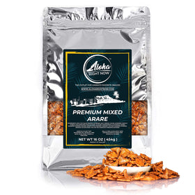 Aloha Right Now premium Arare crackers and Mochi Crunch in mixed shapes for on-the-go snacking.