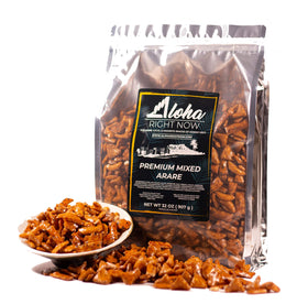 Aloha Right Now Sakura Arare crackers with pink accents.