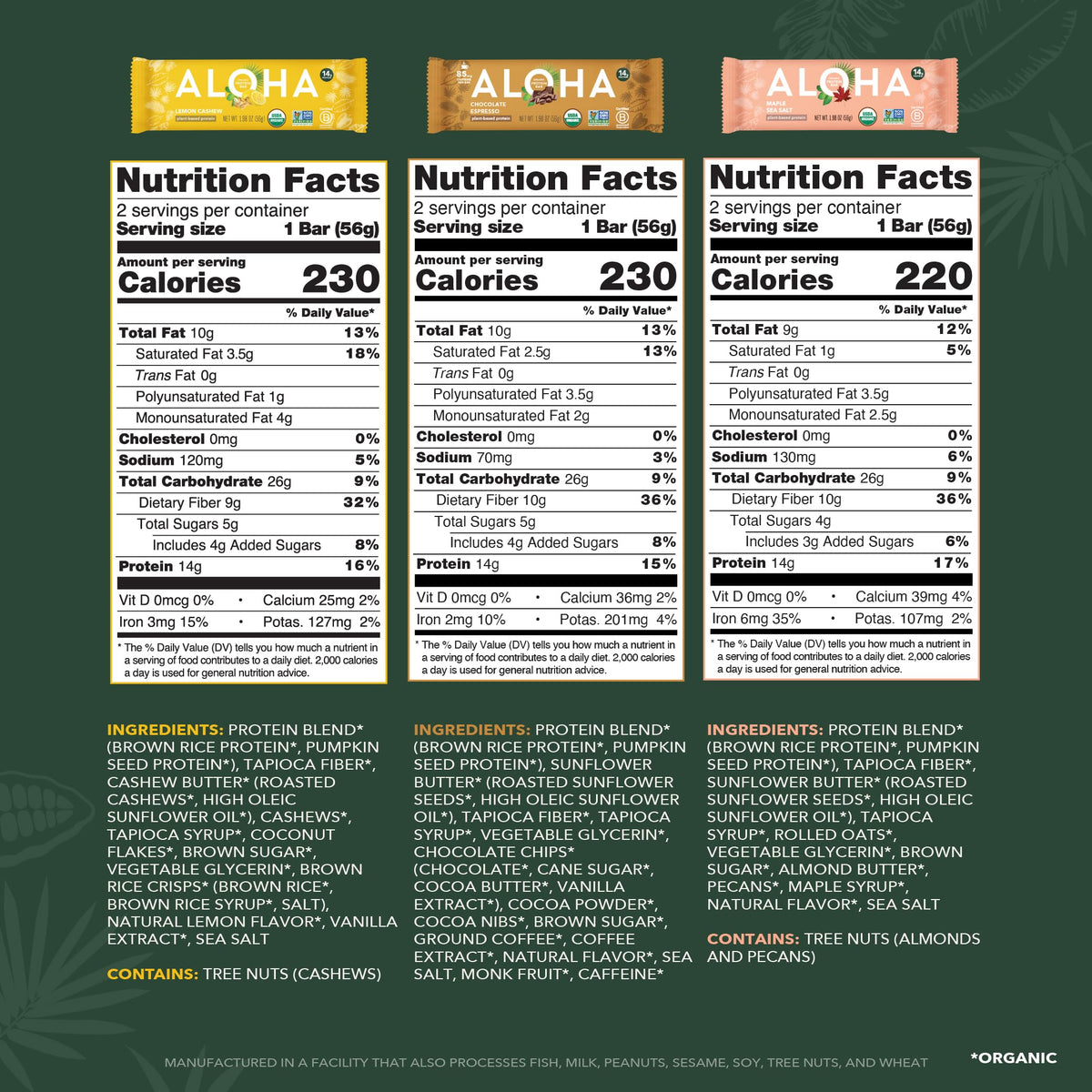 ALOHA sampler pack with six plant-based bars for convenient snacking.