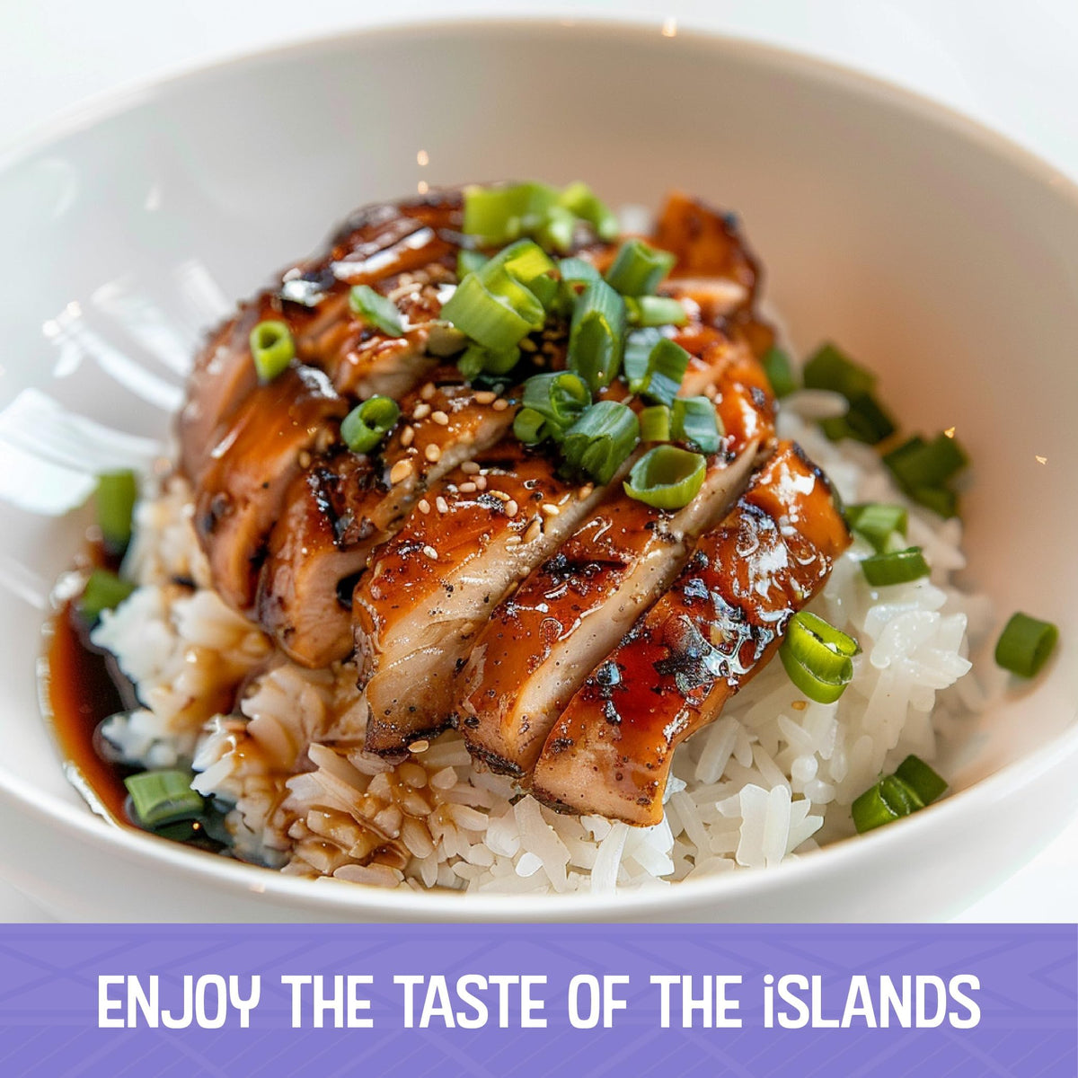 ALOHA Shoyu gluten free steamed chicken rice dish demonstrates versatile pairing