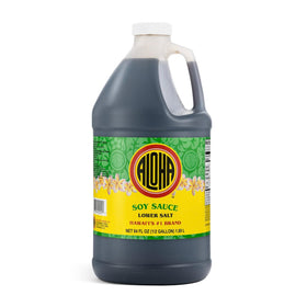 Aloha Shoyu Lower Salt bottle pour with balanced flavor