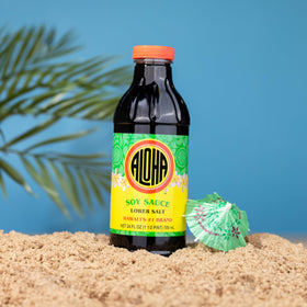 ALOHA Shoyu Lower Salt kitchen scene suggests everyday balanced flavor.