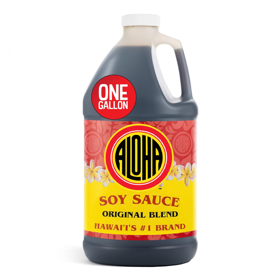ALOHA Shoyu Original bottle close-up highlighting its balanced, smooth flavor.