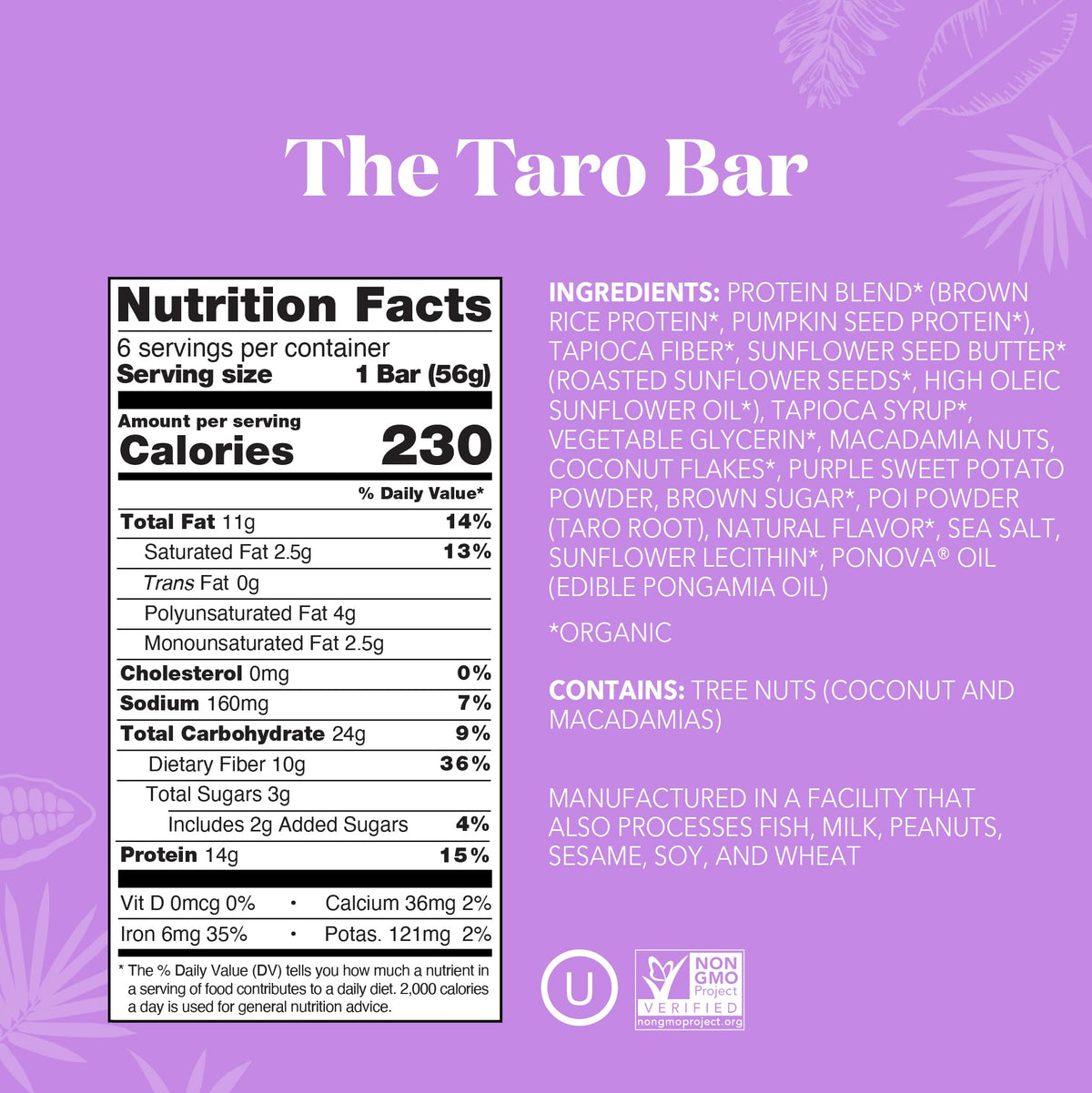 Texture close-up of the Taro bar, creamy with nutty notes
