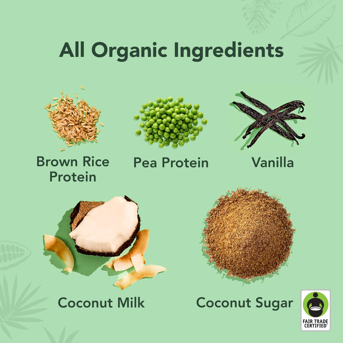 ALOHA Vanilla protein drink label highlights organic certification and clean ingredients.