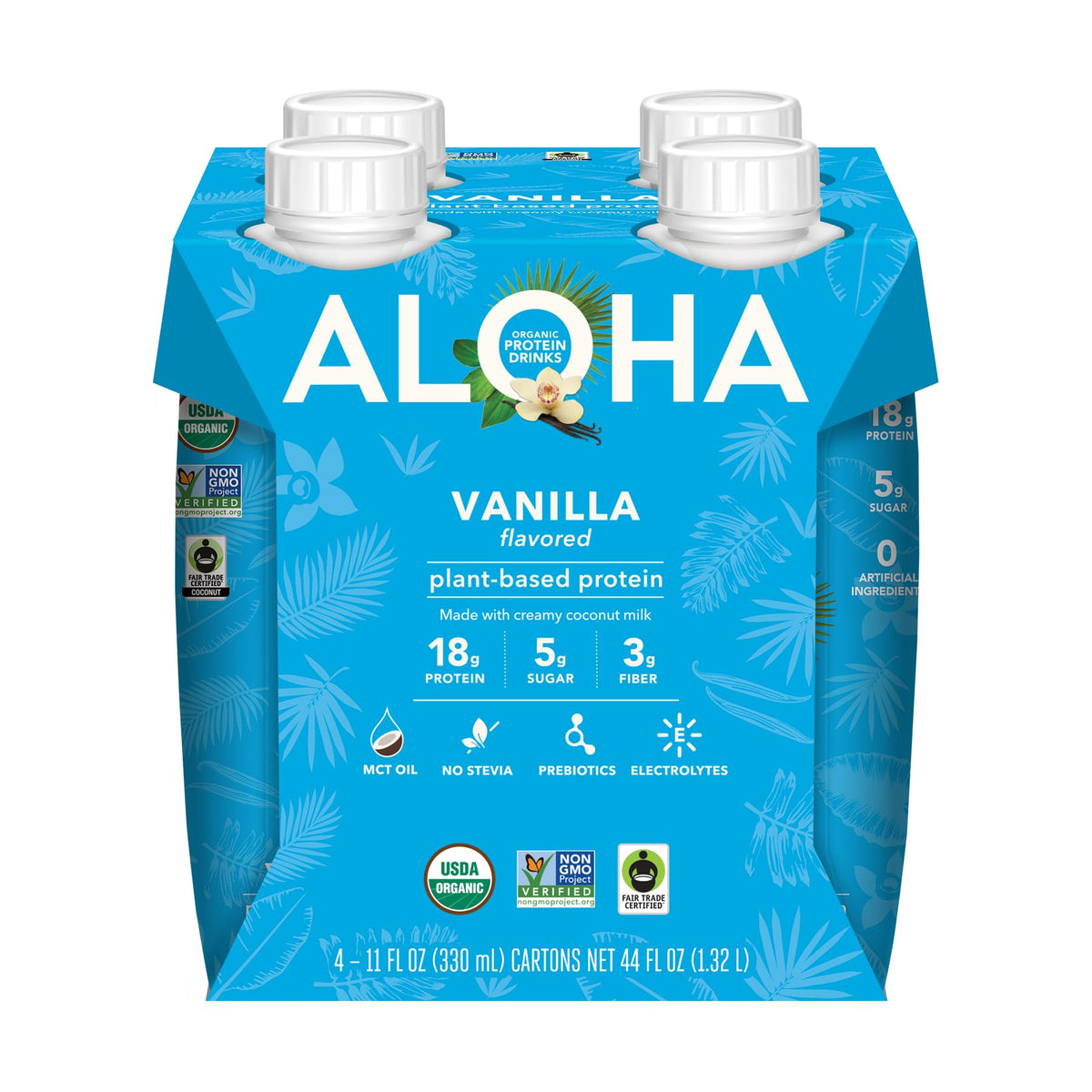 ALOHA Vanilla protein drink in lunchbox demonstrates portable daily nutrition.