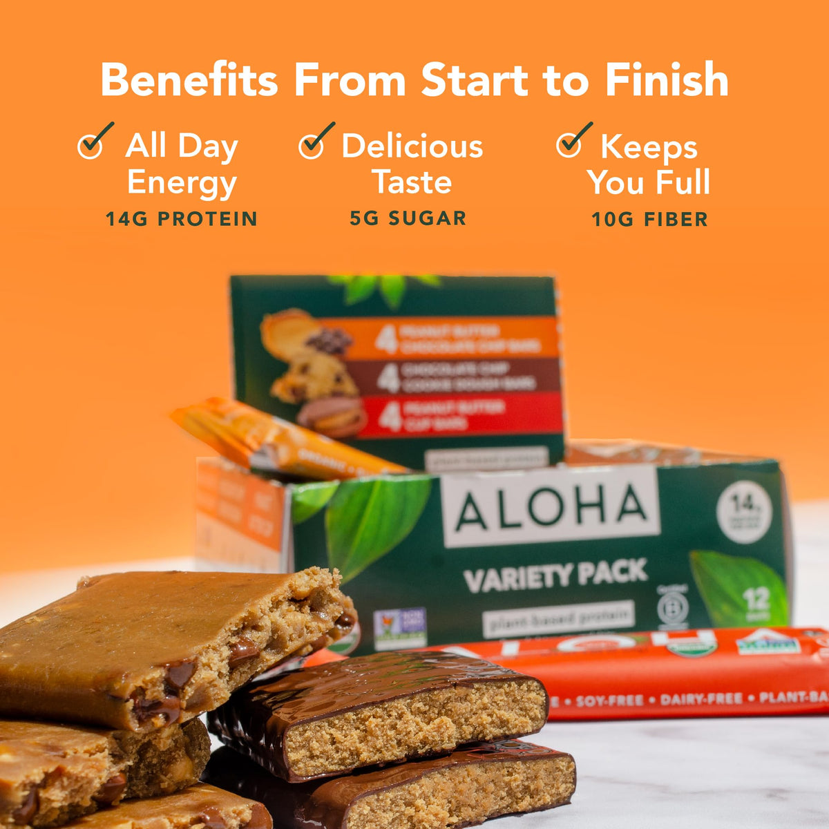 ALOHA variety pack of 12 bars convenient on-the-go snack option