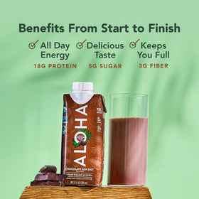 ALOHA USDA Organic and Fair Trade badge emphasizes clean sourcing